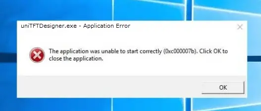 uniTFTDesigner does not start after reinstallation