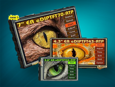 TFT i2c display with 3 different interfaces RS-232, SPI