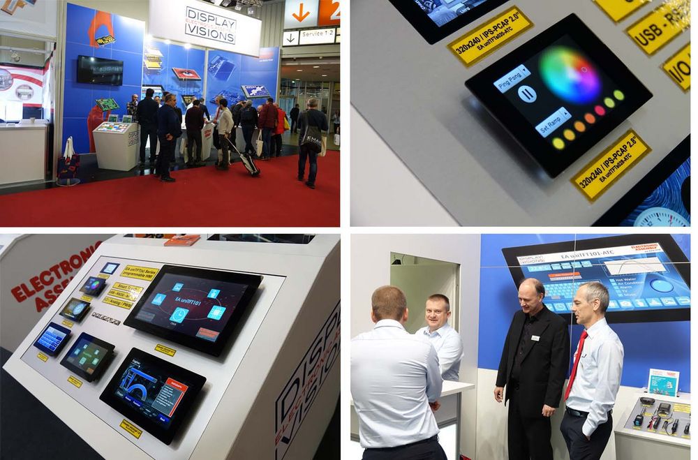 [Translate to Englisch:] embedded world Stand mit Displays ELECTRONIC ASSEMBLY