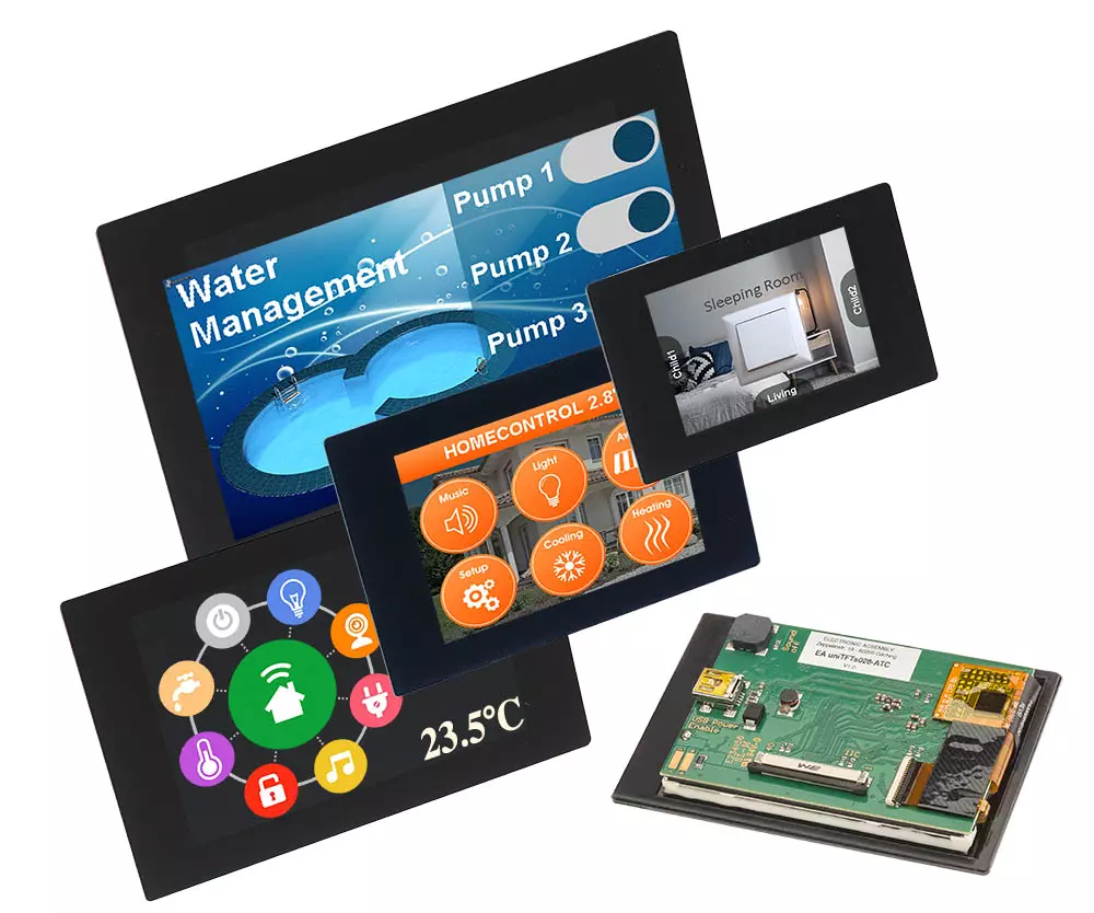 Smart Touch HMI with TFT display and PCAP, WYSIWYG Graphic editor, IPS technology to control and regulate Smart Touch HMI with TFT display and PCAP, WYSIWYG Graphic editor, IPS technology to control and regulate