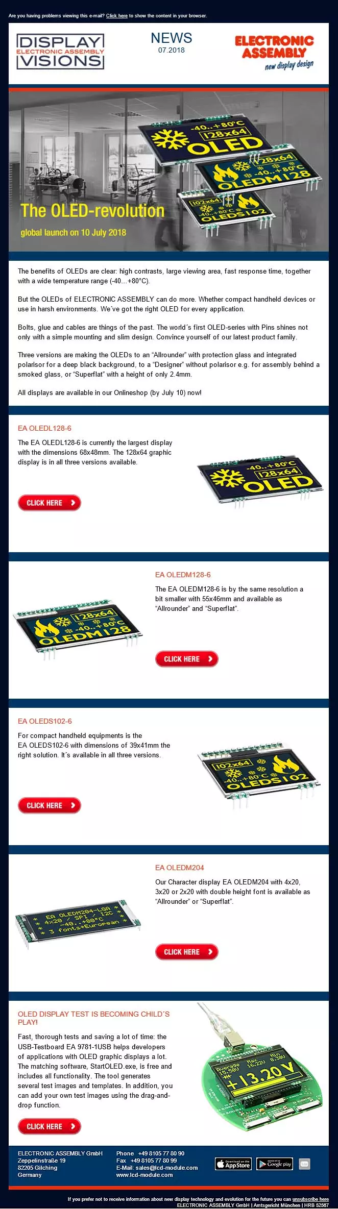 Newsletter 2018/07: OLED with Pins Newsletter 2018/07: OLED with Pins