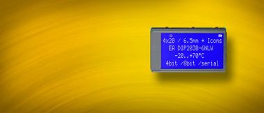 Text display with 4x20 characters and 6.45mm font