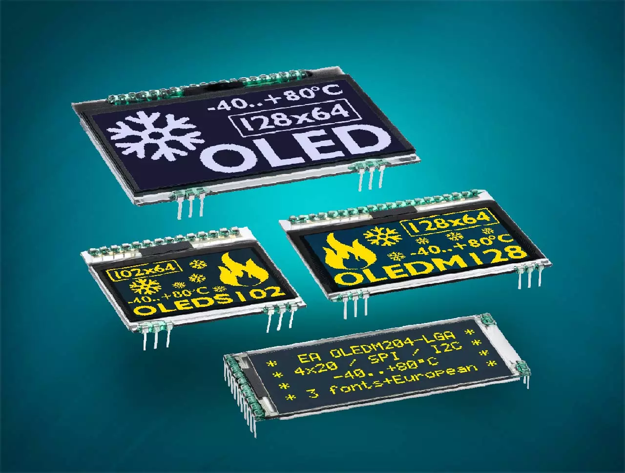 OLED displays as display for text and graphics with SPI for 3.3V