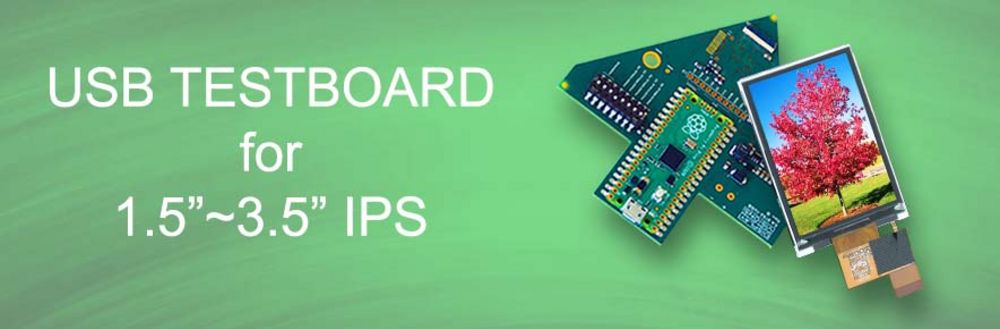 USB test board for small TFT and IPS displays 1.5" 2" 2.8" 3.5"