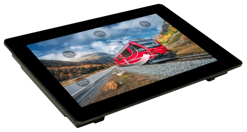 Modbus control units (2.8", 4.3", 7" and 12") with touchscreen functionality and glass surface