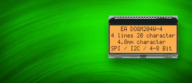 Displays: Small size, lots of information, 4x20 characters 4.8mm