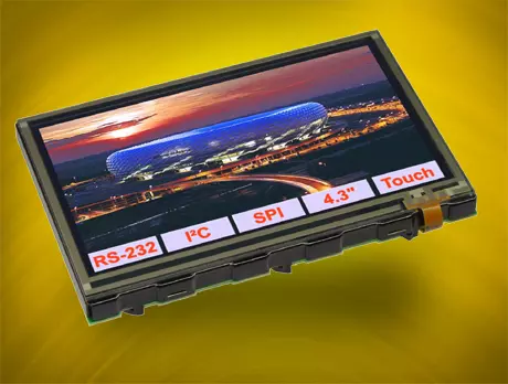 eDIPTFT43-A TFT display with RS-232, expandable to RS-485 eDIPTFT43-A TFT display with RS-232, expandable to RS-485