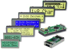 LCD display with touch panel, monochrome for text and graphics, for industry, automotive and medical technology
