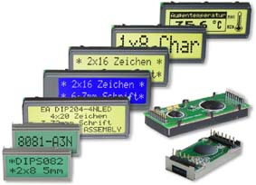 LCD display monochrome for text and graphics, display consists of 2 glass plates and a liquid in between.