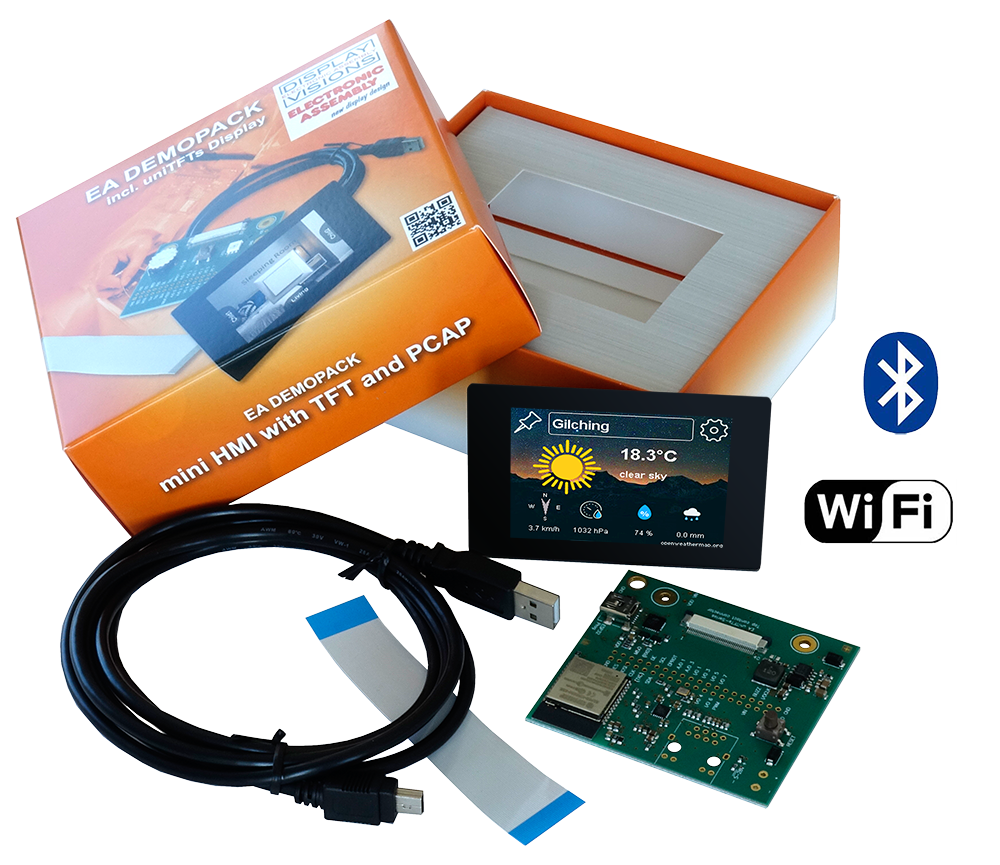[Translate to Englisch:] TFT-Display mit WLAN und Bluetooth Interface: Demopack