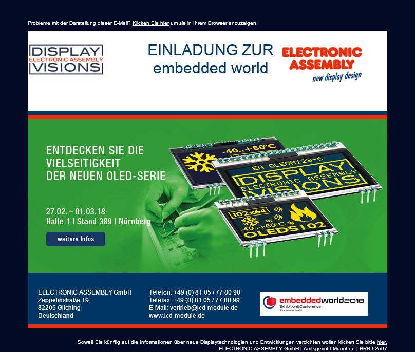 Newsletter 2018/01 embedded world 2018