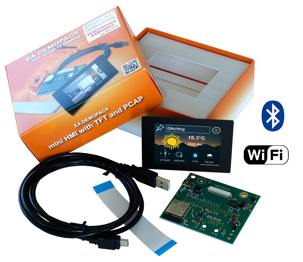 [Translate to Englisch:] PCAP Display mit WLAN und Bluetooth