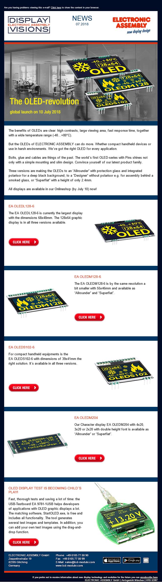 Newsletter 2018/07: OLED with Pins