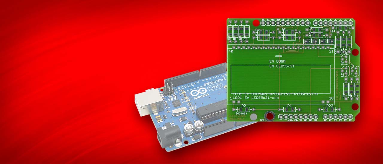 Connect the text display to the Arduino. With a DOG display easily possible thanks to 3.3V and SPI interface.