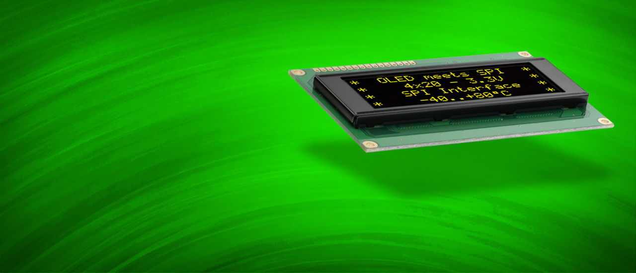 Smart OLED modern displays Modules in yellow light active Crisp yellow on a deep black background, plus a viewing angle of almost 180 °